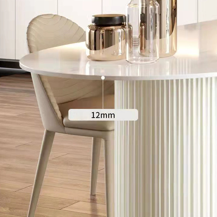 Mesa de comedor de piedra sinterizada de forma glamorosa Mesa de comedor estándar para la cocina