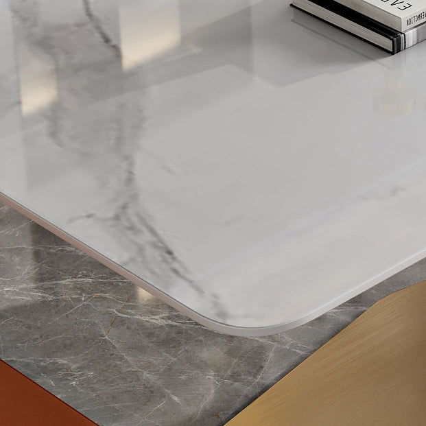 Traditionele luxe rechthoekige eettafel stenen meubilair met voetstuk