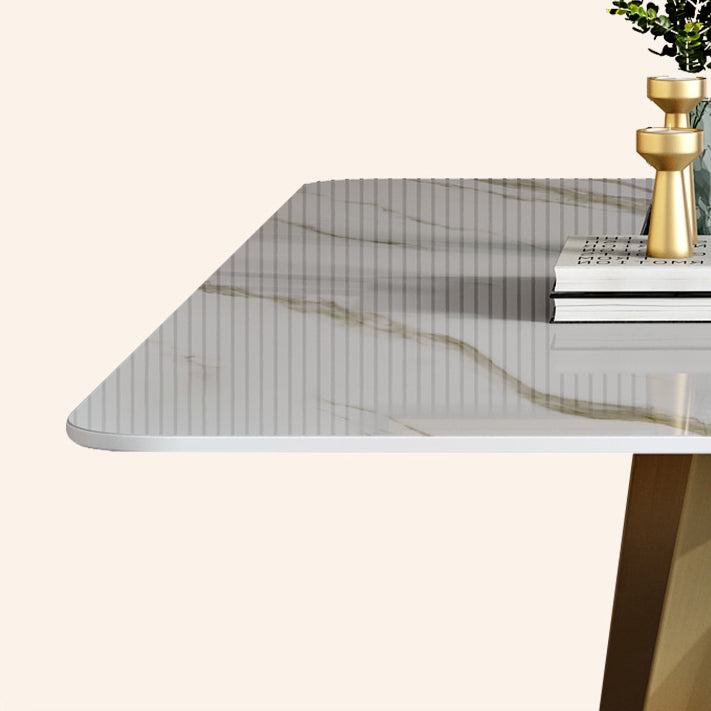 Traditionele luxe rechthoekige eettafel stenen meubilair met voetstuk