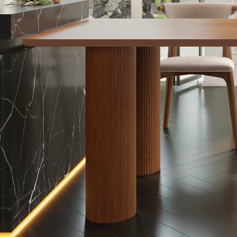 Modern Solid Wood Free from Dining Table Standard Dining Table with 3 Legs