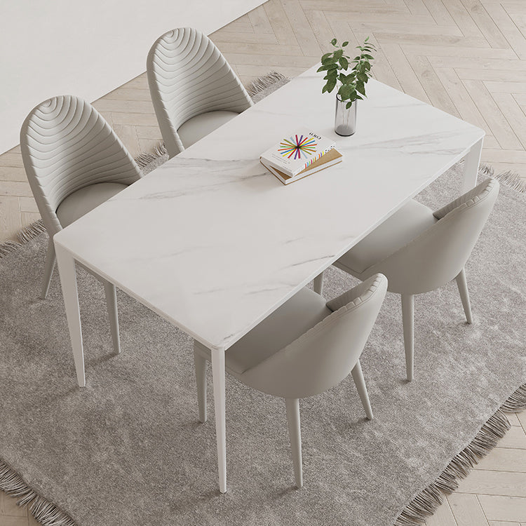 Mesa de comedor rectangle mesa de cena de piedra estilo simplicidad con 4 patas