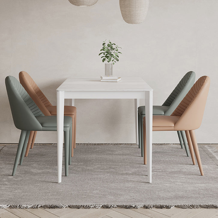 Mesa de comedor rectangle mesa de cena de piedra estilo simplicidad con 4 patas