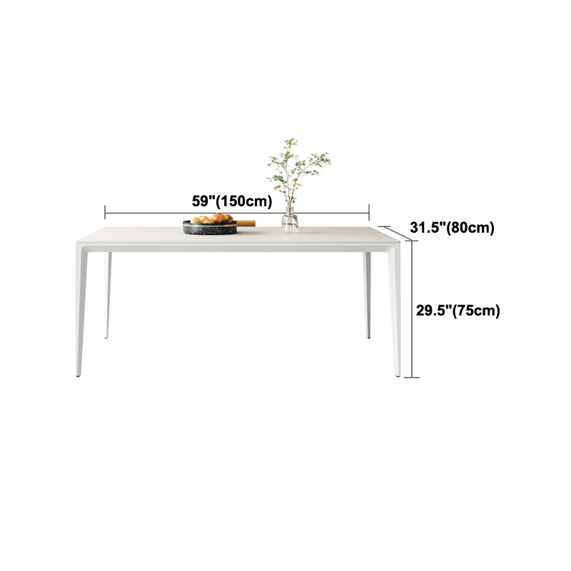 Mesa de comedor rectangle mesa de cena de piedra estilo simplicidad con 4 patas