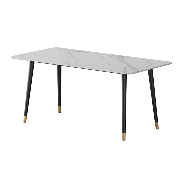 Contemporary Style Dining Site Table Stone Rectangle Furniture with 4 Legs