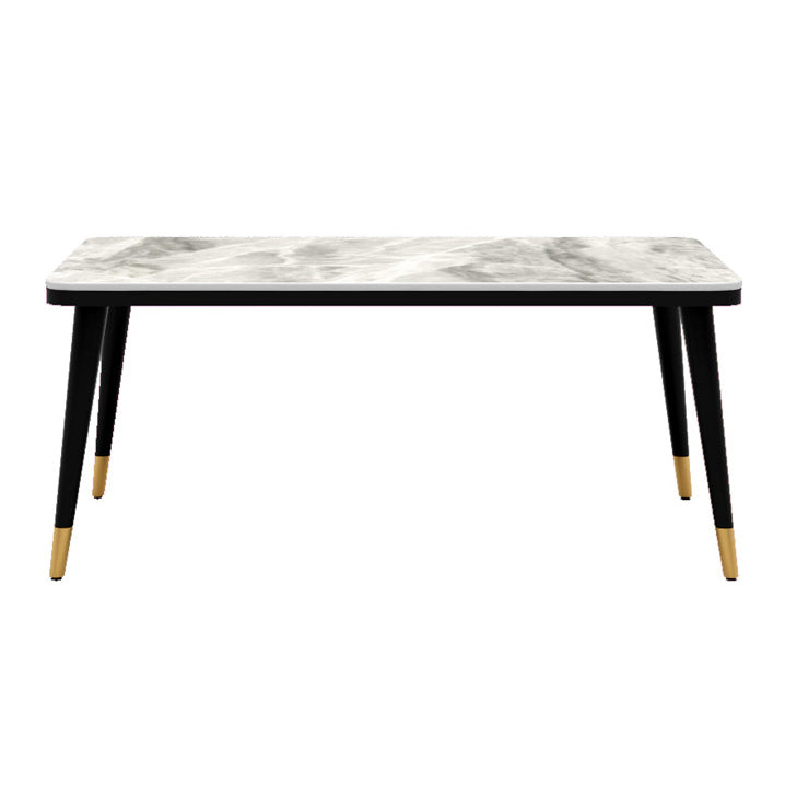 Modern Rectangular Dining Table Stone Top Dining Table with 4 Legs