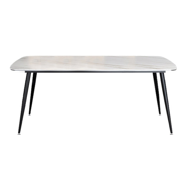 Modern Rectangular Dining Table Stone Top Dining Table with 4 Legs