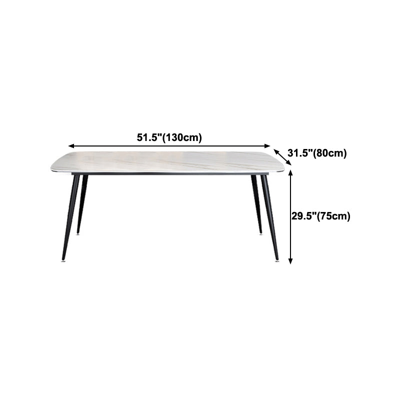 Modern Rectangular Dining Table Stone Top Dining Table with 4 Legs