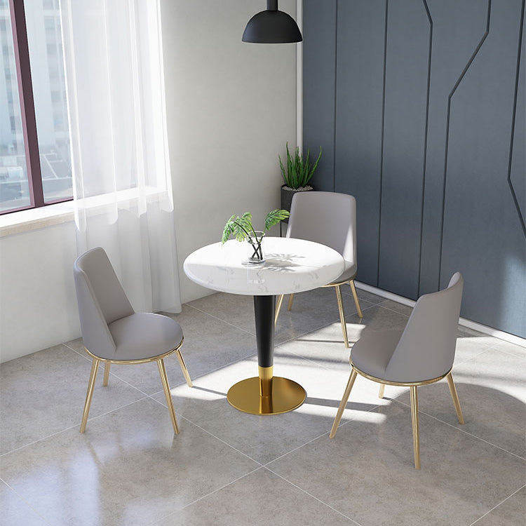 Round Marble Dinette Table Traditional Luxury Dinner Room Table for Indoor