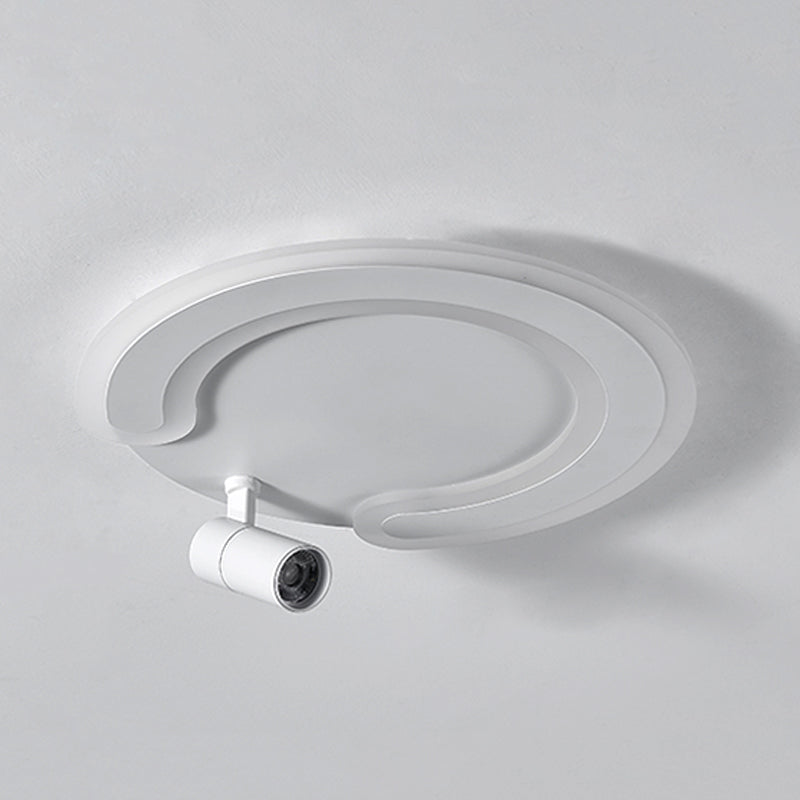Plafonnier LED blanc avec spots, luminaire décoratif de plafond, idéal pour le salon