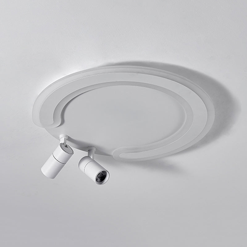 White Flush Ceiling Light Fixture LED Ceiling Lamp with Spotlights for Living Room