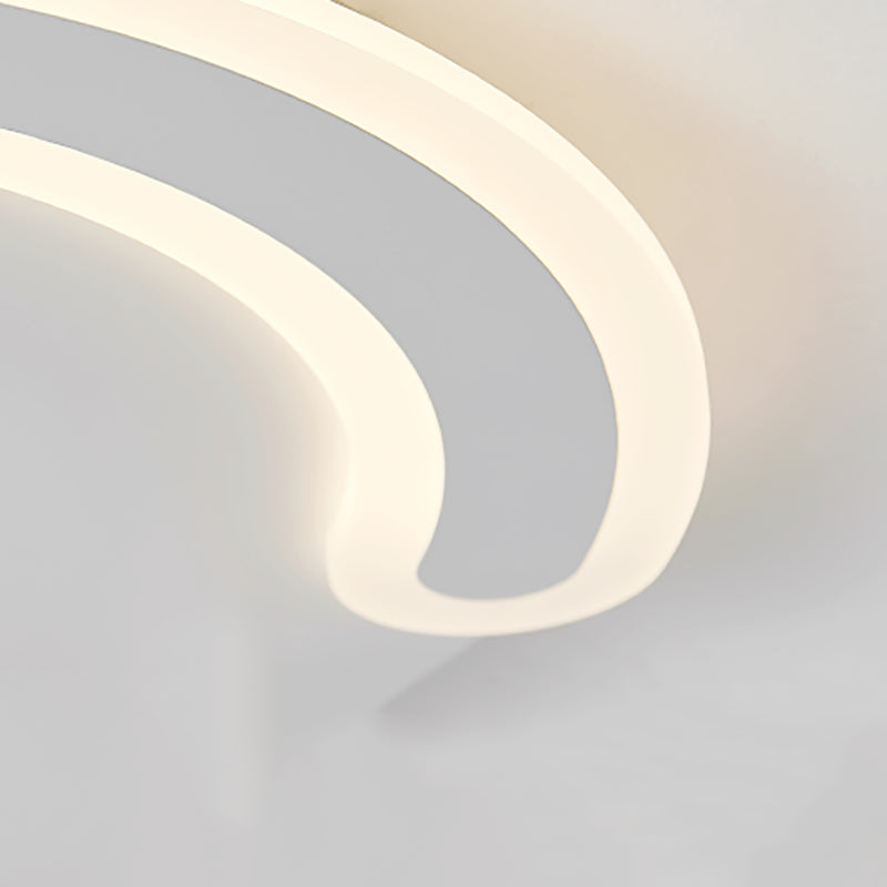 White Flush Ceiling Light Fixture LED Ceiling Lamp with Spotlights for Living Room