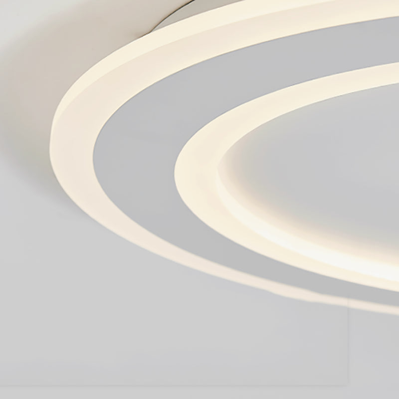 White Flush Ceiling Light Fixture LED Ceiling Lamp with Spotlights for Living Room