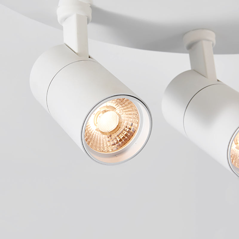 Plafonnier LED blanc avec spots, luminaire décoratif de plafond, idéal pour le salon