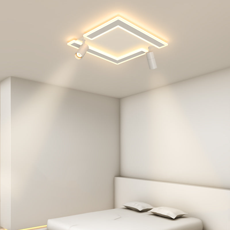 Plafonniers de simplicité blanche avec projecteurs Plafonnier encastré à LED