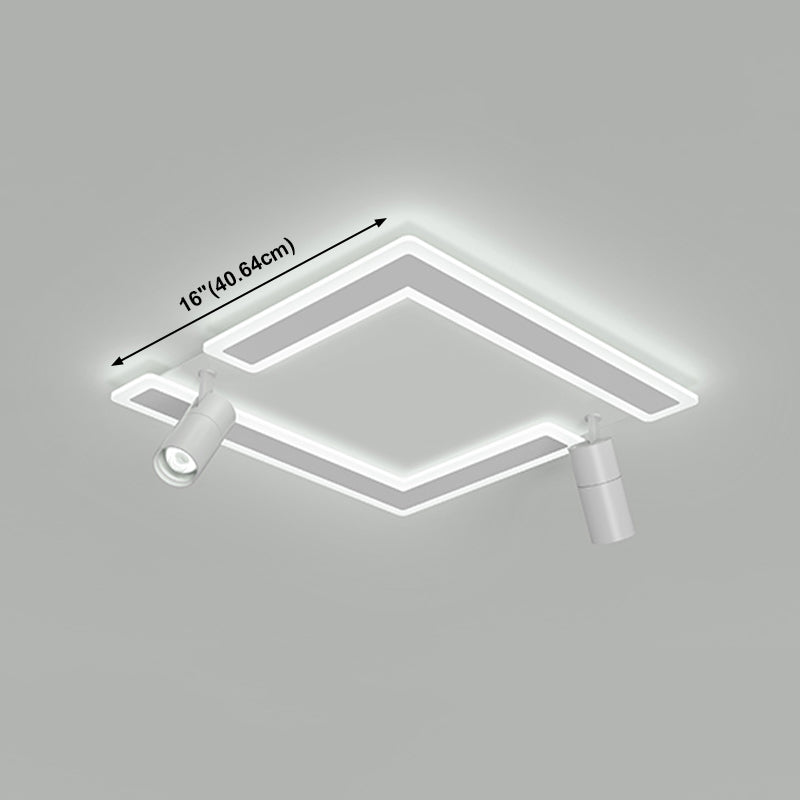 Plafonniers de simplicité blanche avec projecteurs Plafonnier encastré à LED