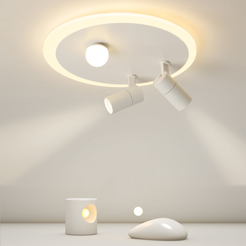 White LED Flush Ceiling Light Fixture Simplicity Ceiling Light Fixtures with Spotlights