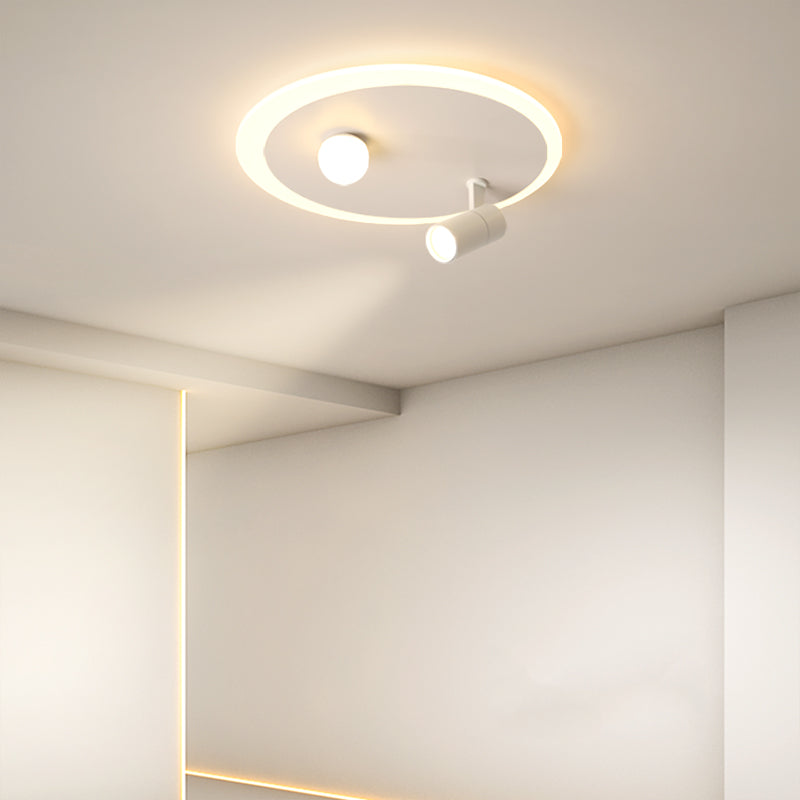 White LED Flush Ceiling Light Fixture Simplicity Ceiling Light Fixtures with Spotlights