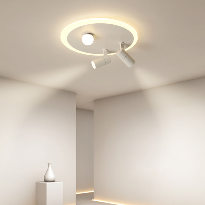 White LED Flush Ceiling Light Fixture Simplicity Ceiling Light Fixtures with Spotlights