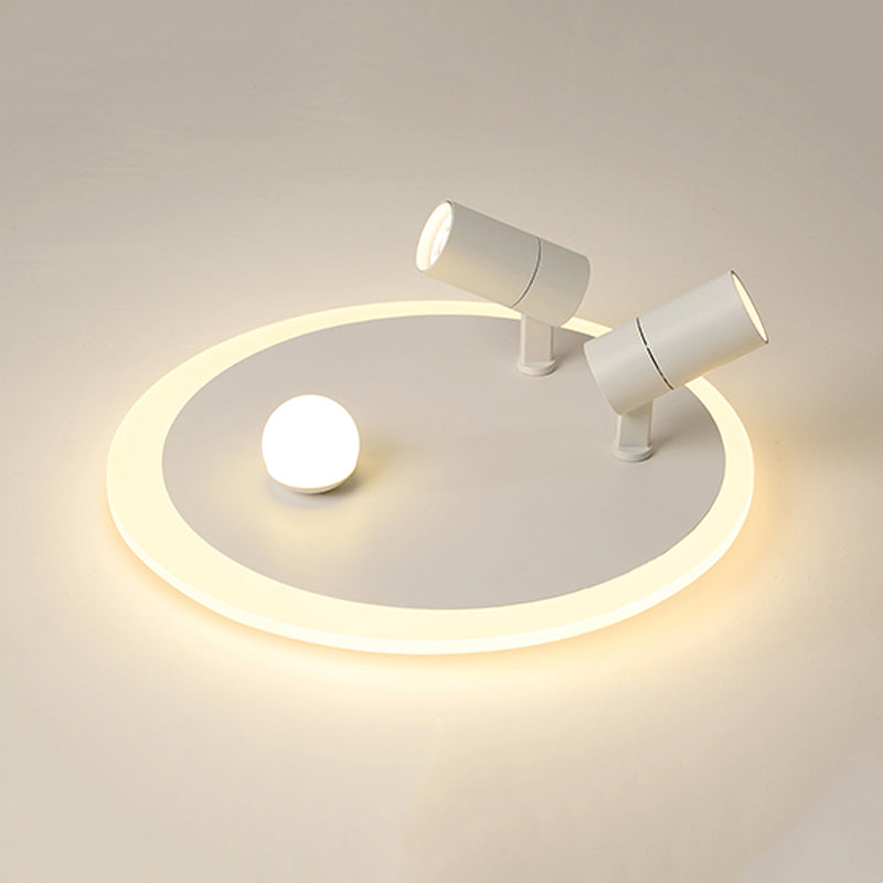 White LED Flush Ceiling Light Fixture Simplicity Ceiling Light Fixtures with Spotlights