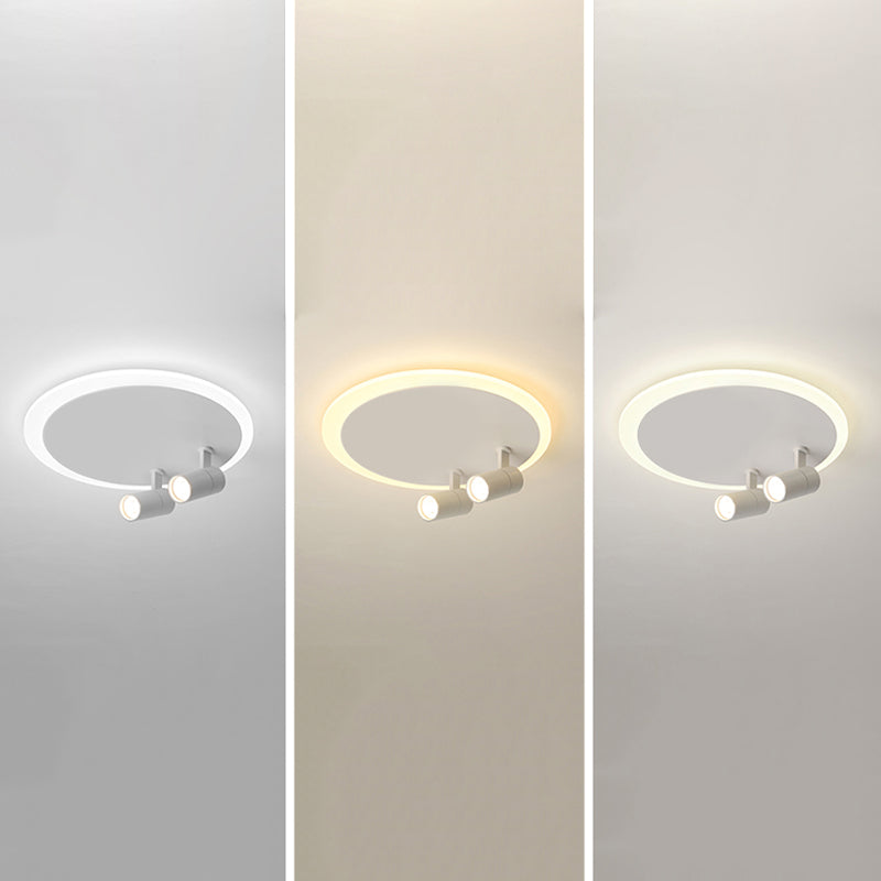 White LED Flush Ceiling Light Fixture Simplicity Ceiling Light Fixtures with Spotlights