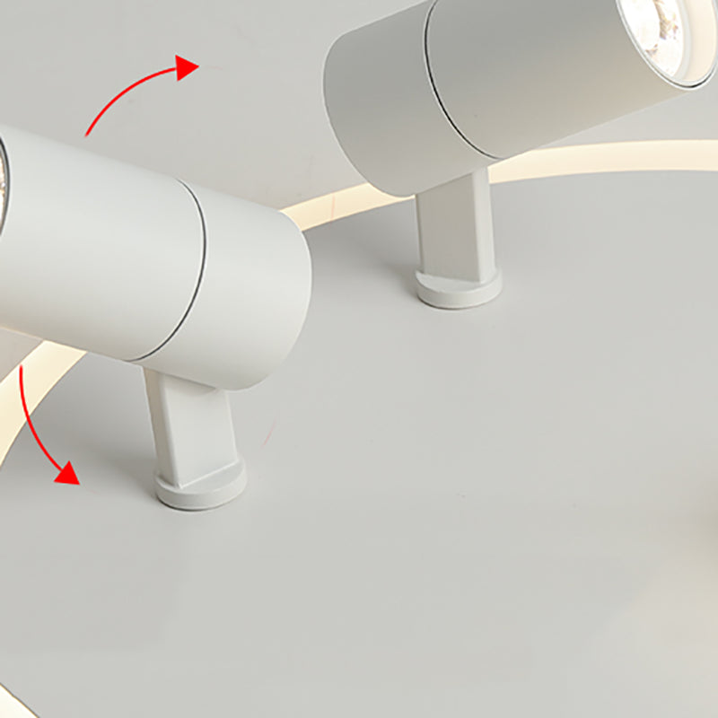 White LED Flush Ceiling Light Fixture Simplicity Ceiling Light Fixtures with Spotlights
