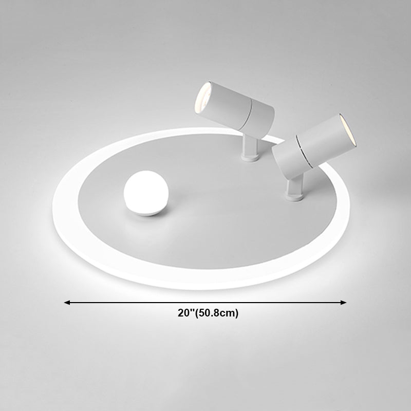 White LED Flush Ceiling Light Fixture Simplicity Ceiling Light Fixtures with Spotlights