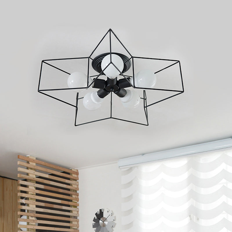 Metal Star Ceiling Light Fixture Minimalist Aisle Ceiling Mount Light Fixture