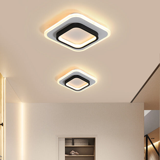 Geometrische Gangbündige Deckenleuchte aus Metall im modernen Stil mit LED-Deckenmontage