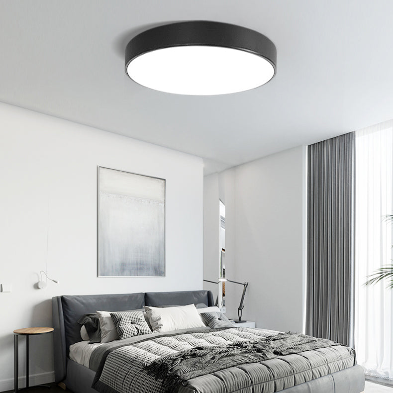 Round Flush Mount Ceiling Lamp Fixture Minimalist-Style LED Metal Ceiling Mount Lighting
