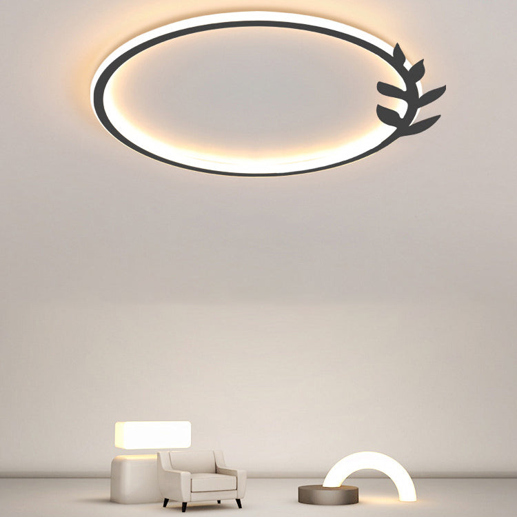 Metal Circle Flush Mount Light Fixture Modern Style LED Ceiling Mount Light