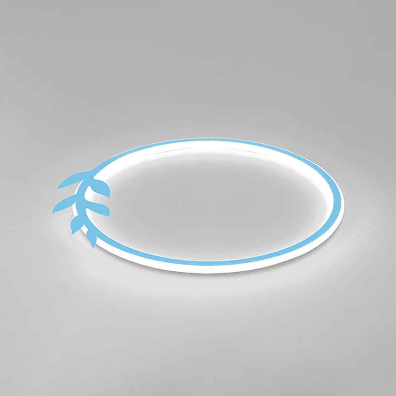 Metal Circle Flush Mount Light Fixture Modern Style LED Ceiling Mount Light