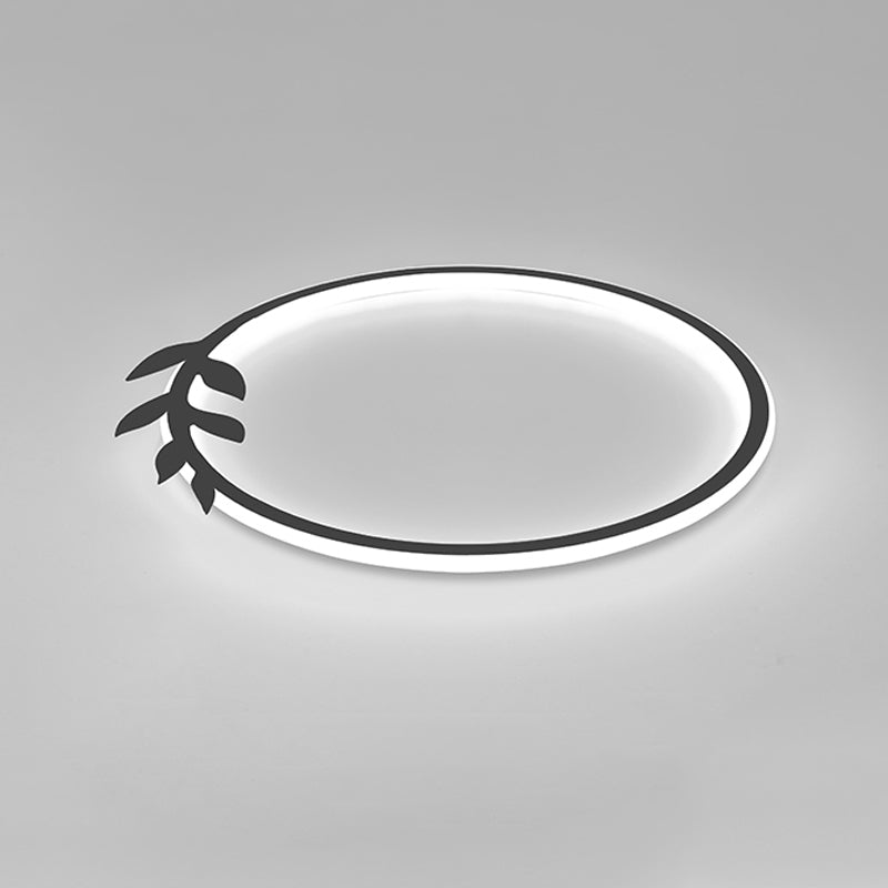 Metal Circle Flush Mount Light Fixture Modern Style LED Ceiling Mount Light