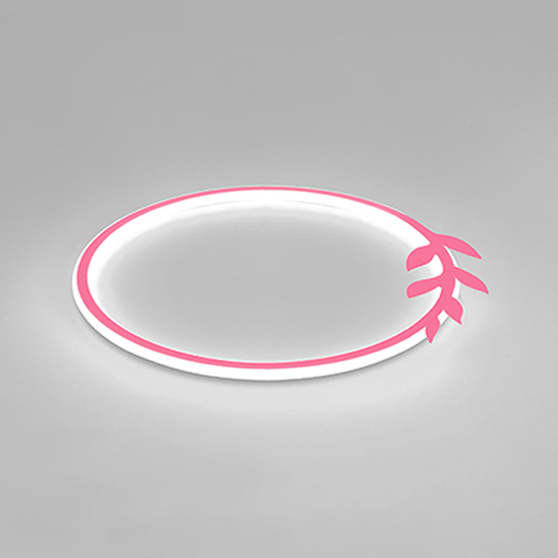 Metal Circle Flush Mount Light Fixture Modern Style LED Ceiling Mount Light