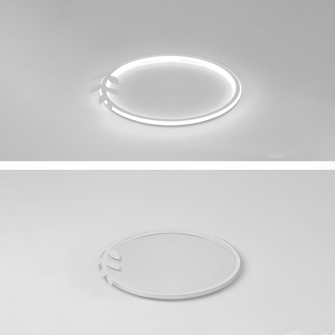Metal Circle Flush Mount Light Fixture Modern Style LED Ceiling Mount Light