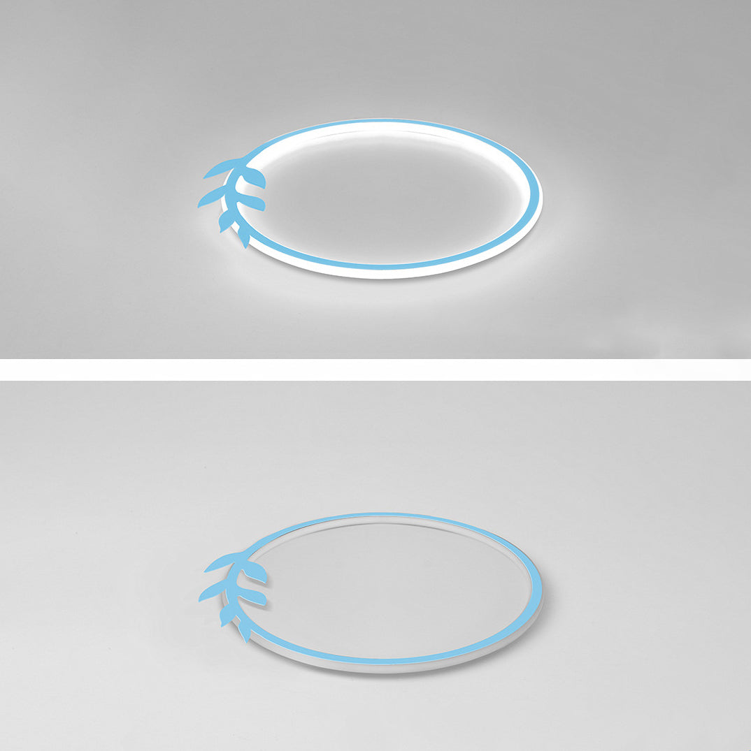 Metal Circle Flush Mount Light Fixture Modern Style LED Ceiling Mount Light