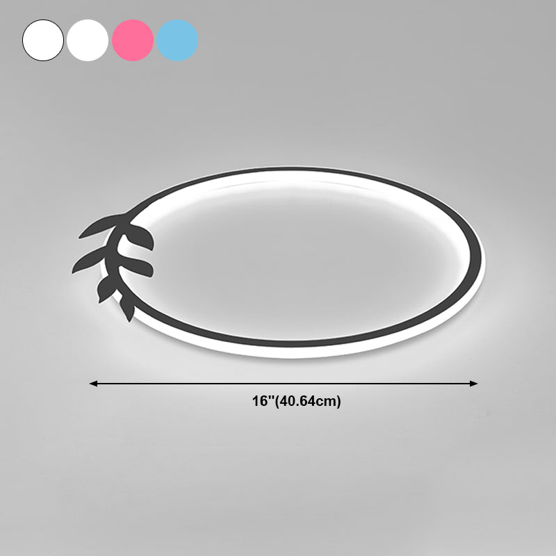 Metal Circle Flush Mount Light Fixture Modern Style LED Ceiling Mount Light