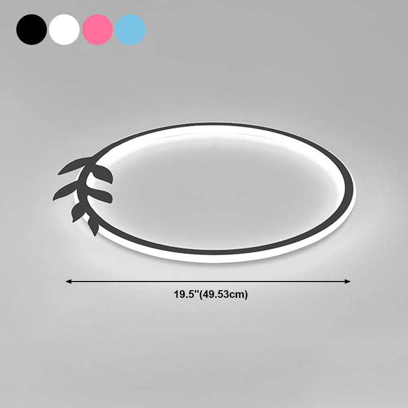Metal Circle Flush Mount Light Fixture Modern Style LED Ceiling Mount Light
