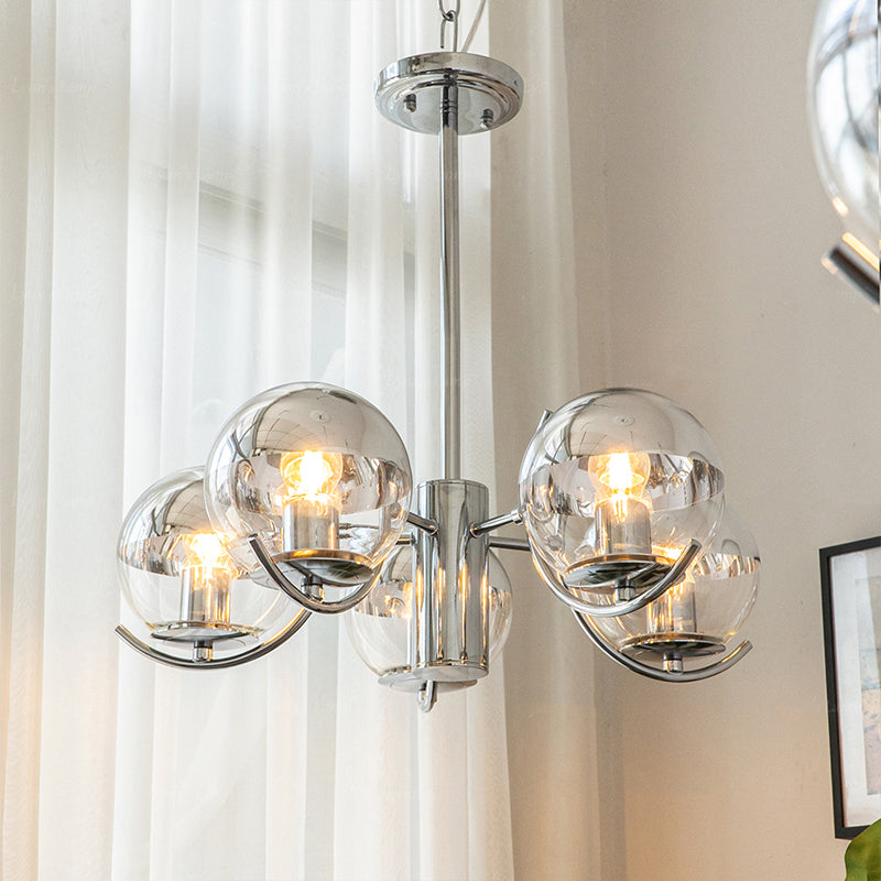 Metal Chandelier Light Fixtures Modern Multi-Head Globe Pendant Lamps for Living Room