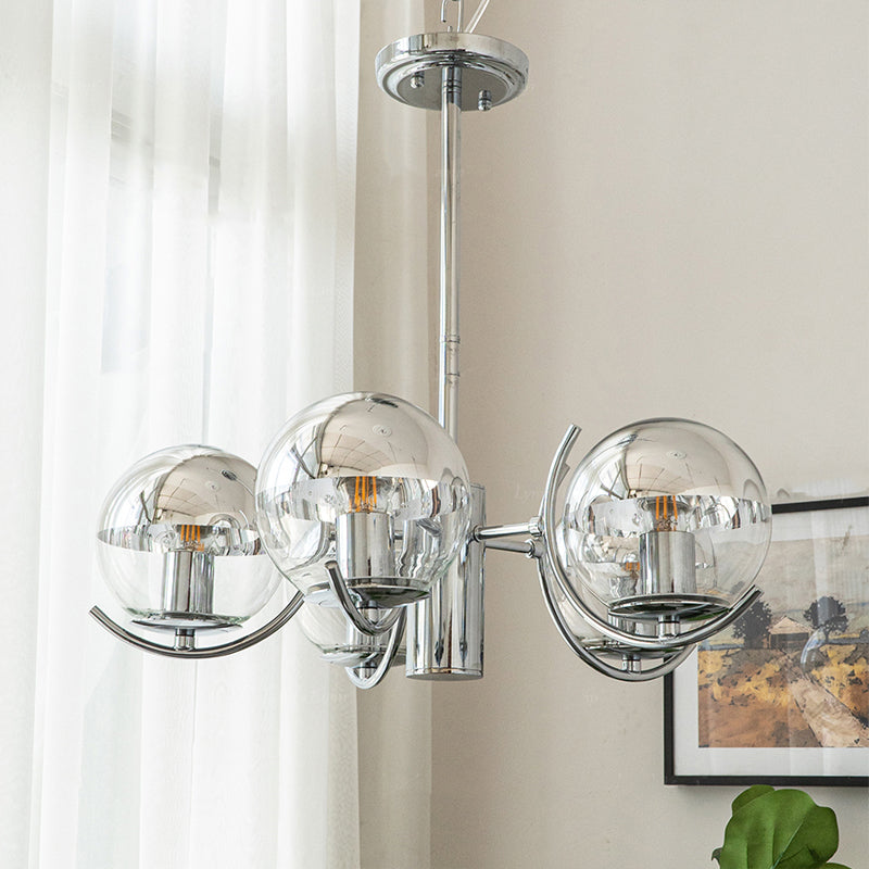 Metal Chandelier Light Fixtures Modern Multi-Head Globe Pendant Lamps for Living Room