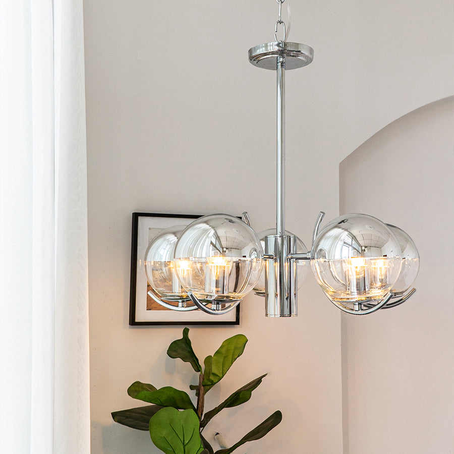 Metal Chandelier Light Fixtures Modern Multi-Head Globe Pendant Lamps for Living Room