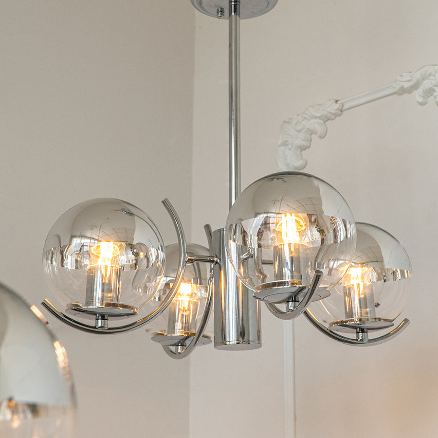 Metal Chandelier Light Fixtures Modern Multi-Head Globe Pendant Lamps for Living Room