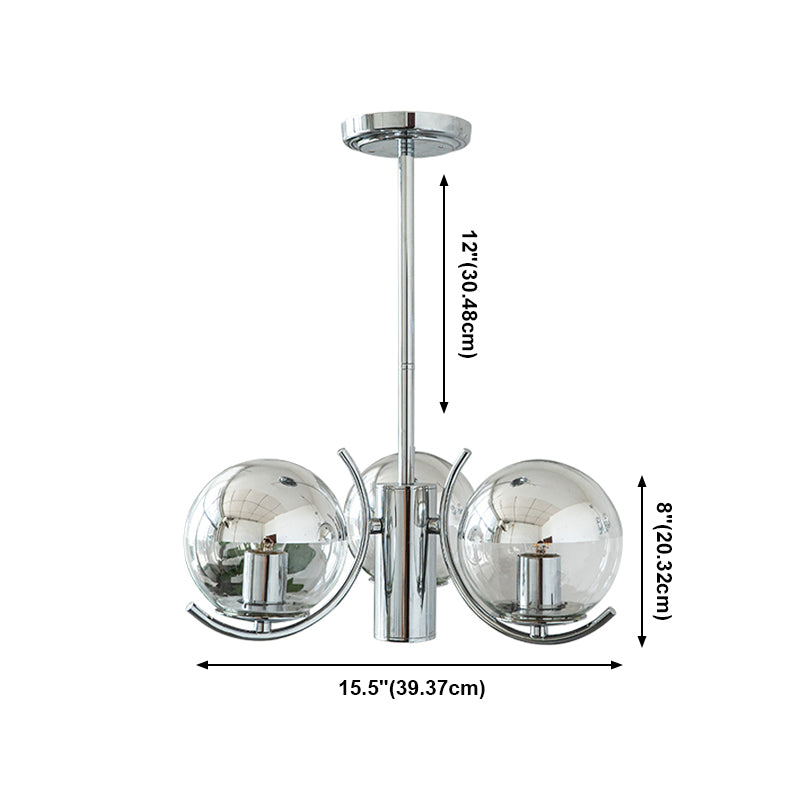 Metal Chandelier Light Fixtures Modern Multi-Head Globe Pendant Lamps for Living Room