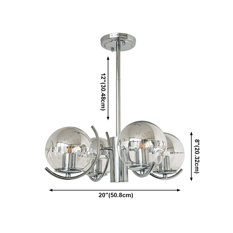 Metal Chandelier Light Fixtures Modern Multi-Head Globe Pendant Lamps for Living Room