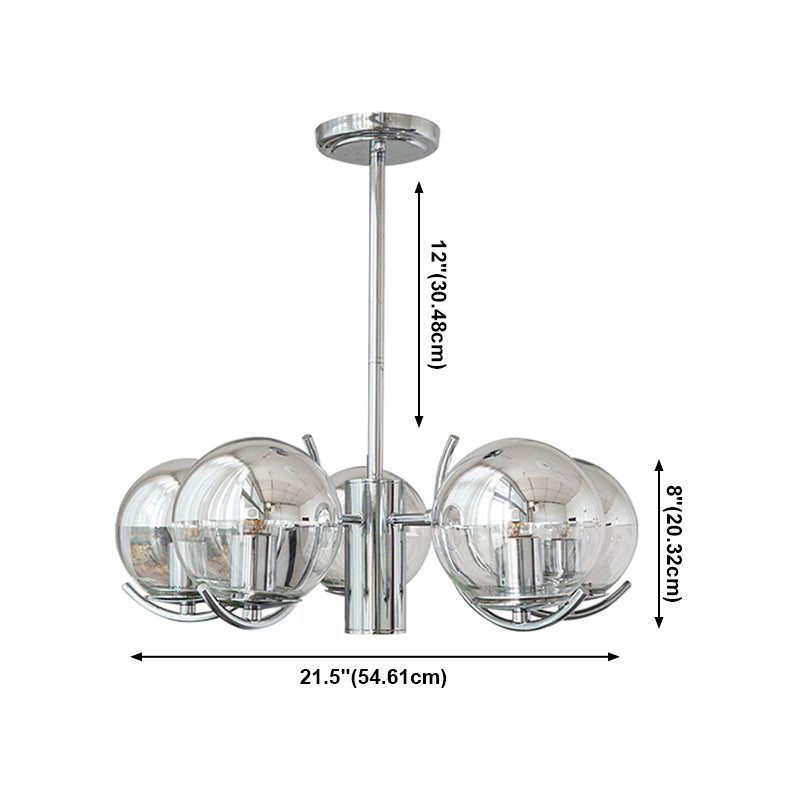 Metal Chandelier Light Fixtures Modern Multi-Head Globe Pendant Lamps for Living Room