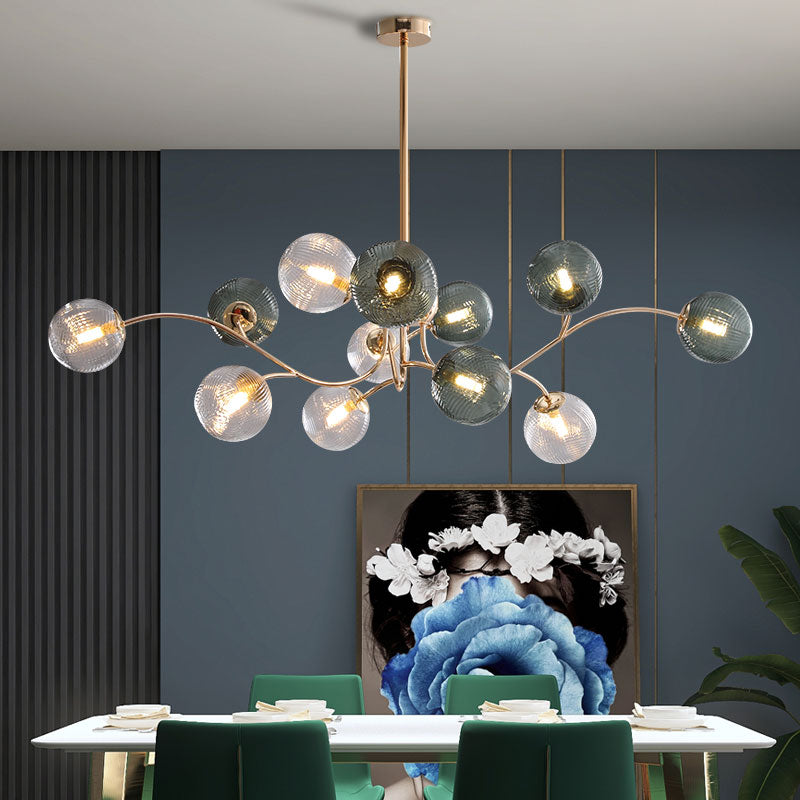 Metal Chandelier Light Fixtures Modern Multi-Head Globe Pendant Lamp for Living Room