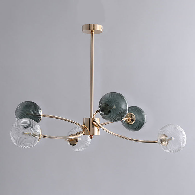 Metal Chandelier Light Fixtures Modern Multi-Head Globe Pendant Lamp for Living Room