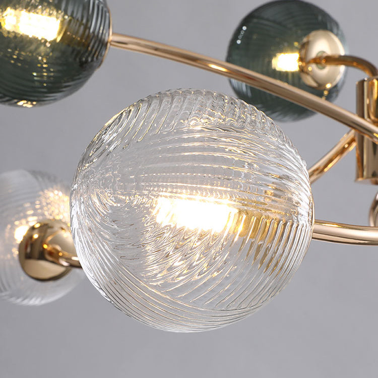 Metal Chandelier Light Fixtures Modern Multi-Head Globe Pendant Lamp for Living Room