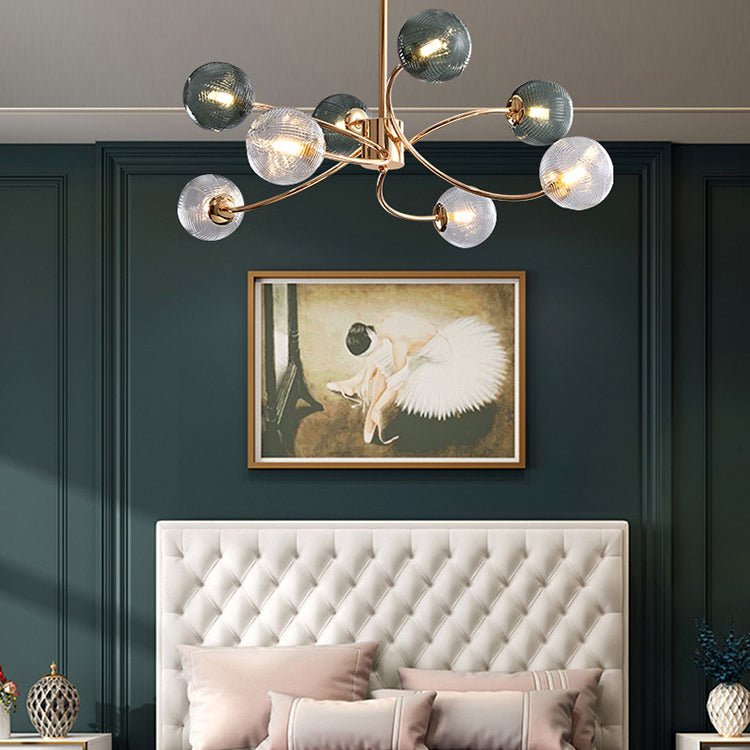 Metal Chandelier Light Fixtures Modern Multi-Head Globe Pendant Lamp for Living Room