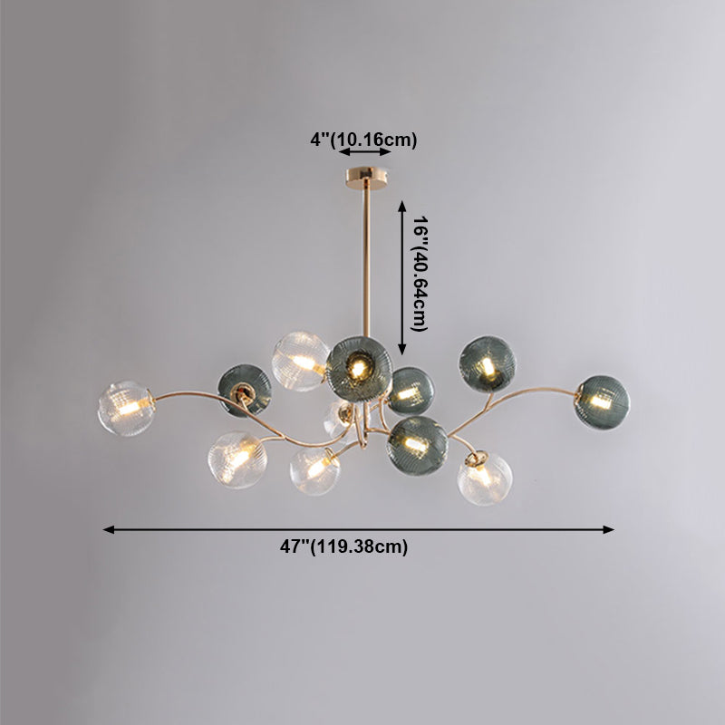 Metal Chandelier Light Fixtures Modern Multi-Head Globe Pendant Lamp for Living Room