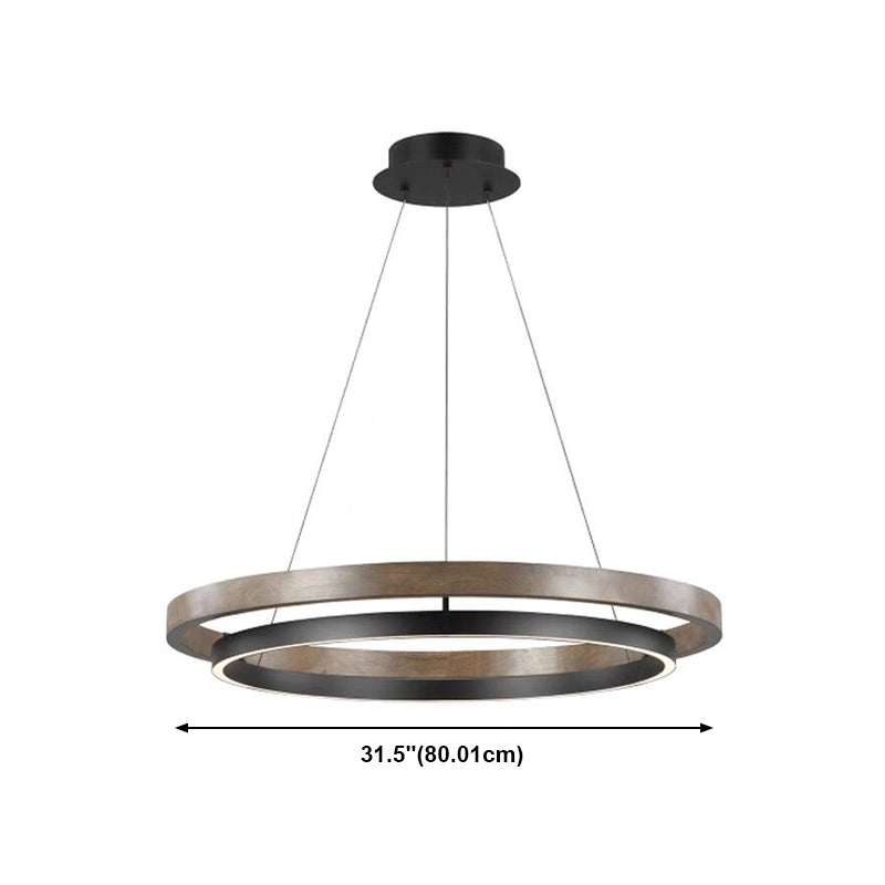Metal Contemporary Style Chandelier Circle Hanging Light for Restaurant